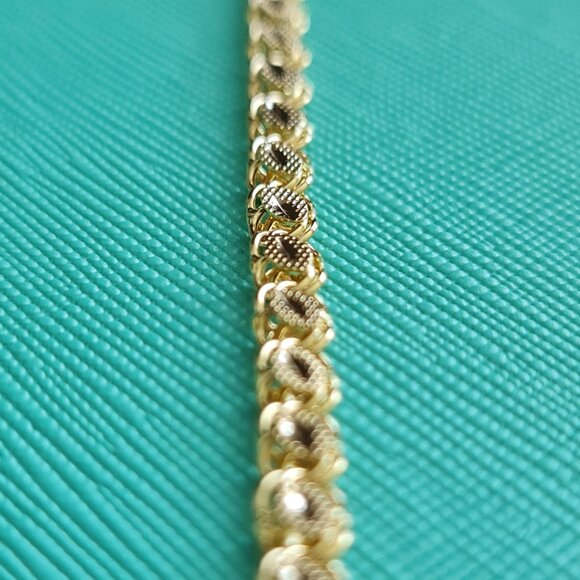 18k gold bracelet damascus style  real gold - Picture 4 of 16